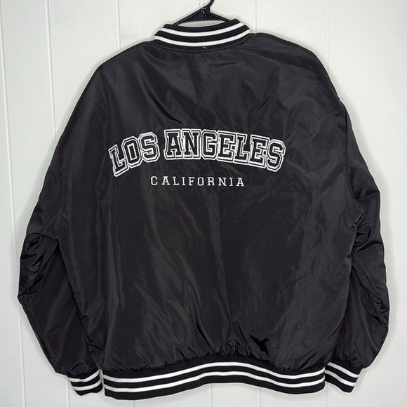 NWT Aeropostale Los Angeles California Bomber Coat Black Women’s M Streetwear - Picture 7 of 7